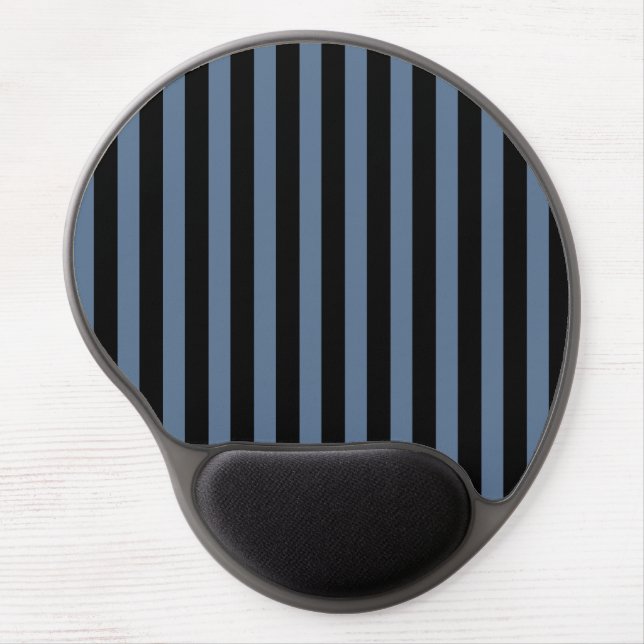 Blue gray and black stripes gel mouse pad (Front)