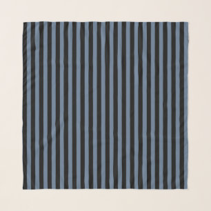 Blue gray and black stripes scarf