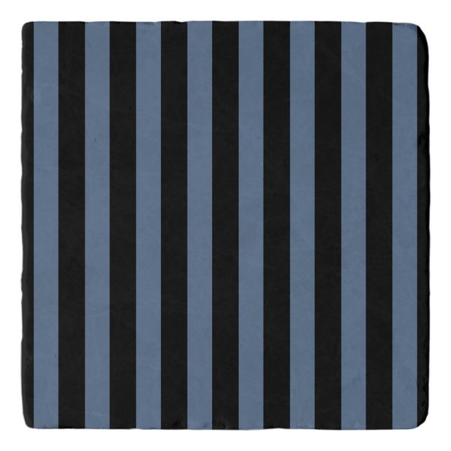 Blue gray and black stripes trivet (Front)