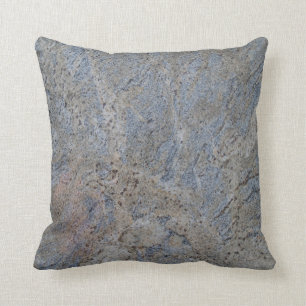 Blue Gray and Brow Speckled Marble Textured Pillow