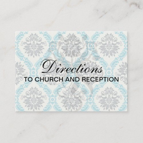 blue gray and cream elegant damask business card template