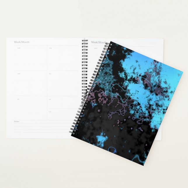Blue, Gray and Purple Marble Abstract Planner (Display)