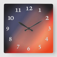 Blue, gray and red gradient. Ombre. Square Wall Cl