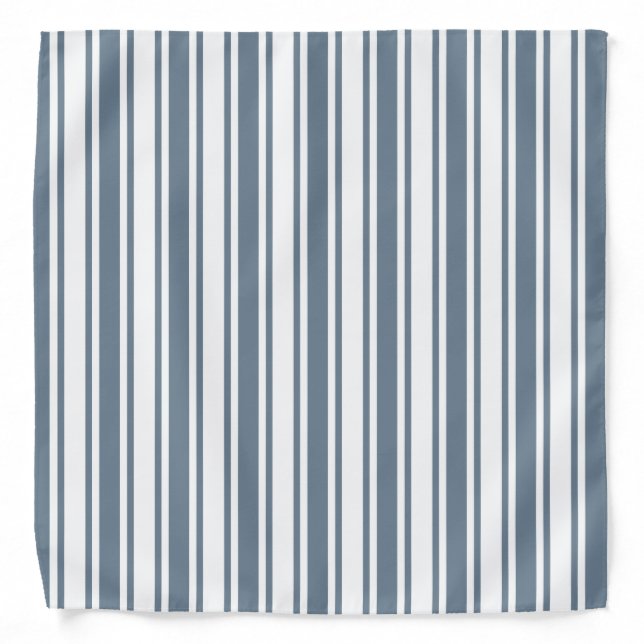 Blue-gray and white candy stripes bandana (Front)