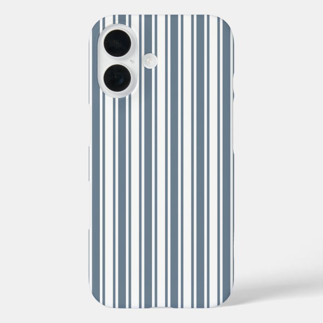 Blue-gray and white candy stripes Case-Mate iPhone Case (Back)