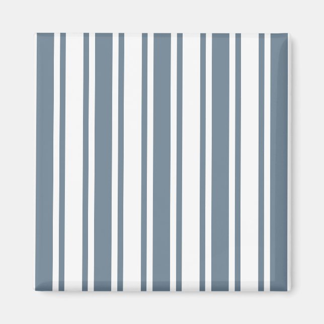 Blue-gray and white candy stripes magnet (Front)