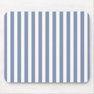 Blue gray and white candy stripes mouse pad