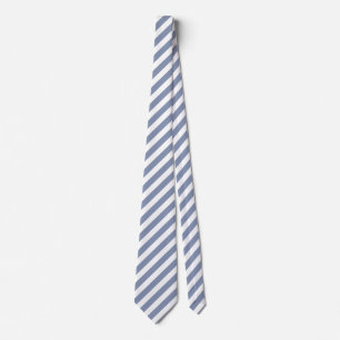 Blue gray and white candy stripes neck tie
