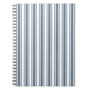 Blue-gray and white candy stripes notebook