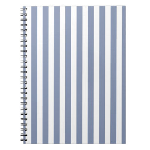 Blue gray and white candy stripes notebook
