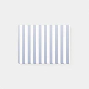 Blue gray and white candy stripes post-it notes