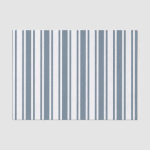 Blue-gray and white candy stripes tissue paper