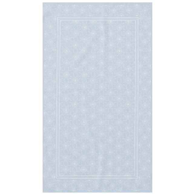 Blue Gray and White Elegant Damask Style Pattern Tablecloth (Front)