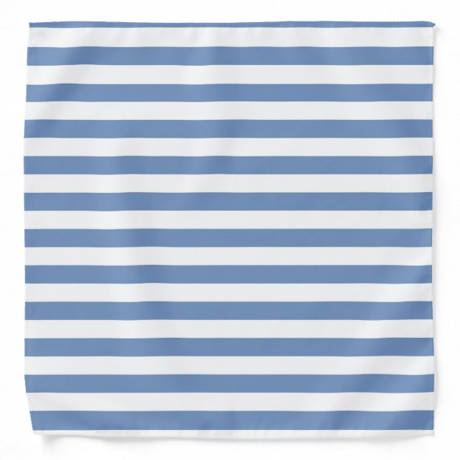 Blue/Gray and White Stripes Bandana (Front)