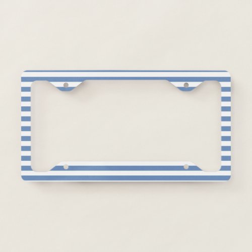 BlueGray and White Stripes License Plate Frame