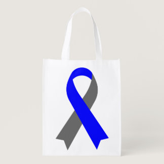 Blue & Gray Awareness Ribbon Diabetes Type 1 Grocery Bag