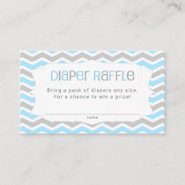 Blue Gray Baby Shower Diaper Raffle Tickets Enclosure Card