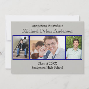 Blue/Gray Background - Graduation Announcement