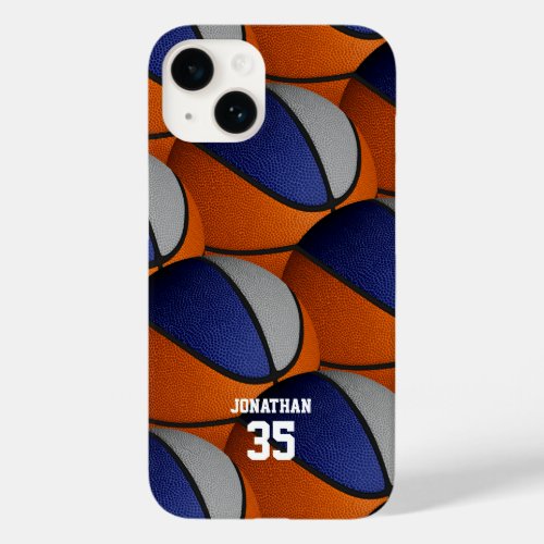 blue gray basketball team colors boys girls Case_Mate iPhone 14 case