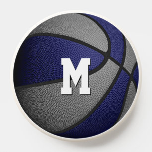blue gray basketball team colors kids teens PopSocket