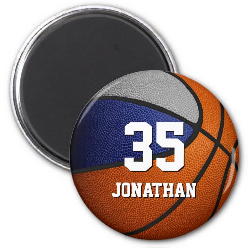 blue gray basketball team spirit gift ideas magnet