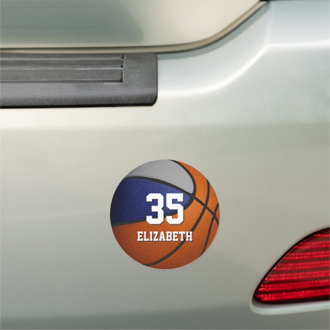 blue gray basketball team spirit school locker or car magnet (In Situ)