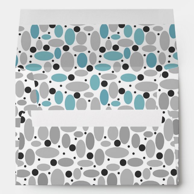 blue gray bean polka dot retro pattern home decor  envelope (Back (Bottom))