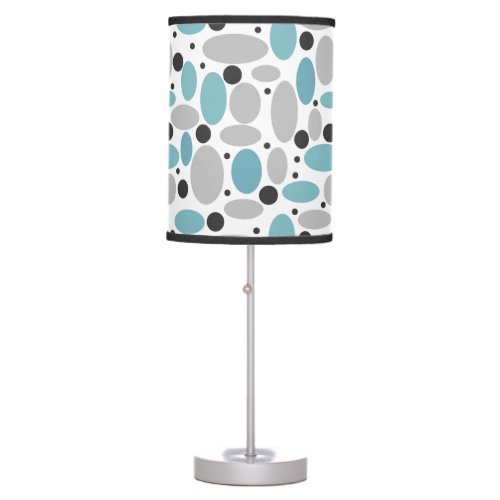 blue gray bean polka dot retro pattern home decor  table lamp