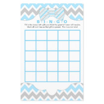 Blue gray Bingo and purse boy baby shower games