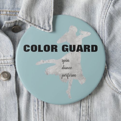 Blue Gray Black Color Guard Spin Dance Perform Pinback Button