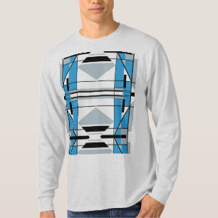 Blue Gray Black Southwest-inspired Mosaic Abstract T-Shirt