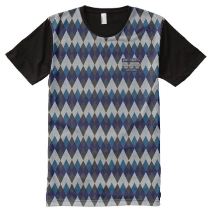 Blue Gray Blue Kids / Children Diamond T-Shirt