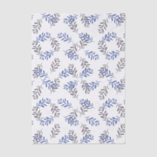 Blue & Gray Botanical Watercolor Pattern Tissue Paper