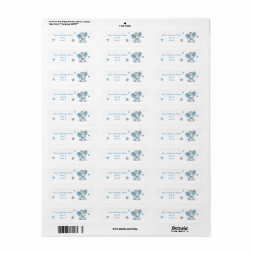 Blue Gray Boy Elephant Address Labels | Zazzle