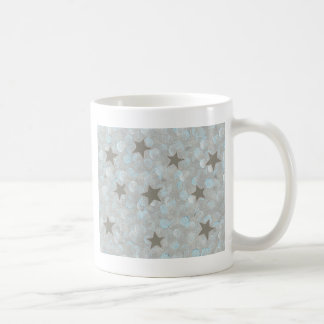 Blue Gray Bubbles & Silver Stars Mugs