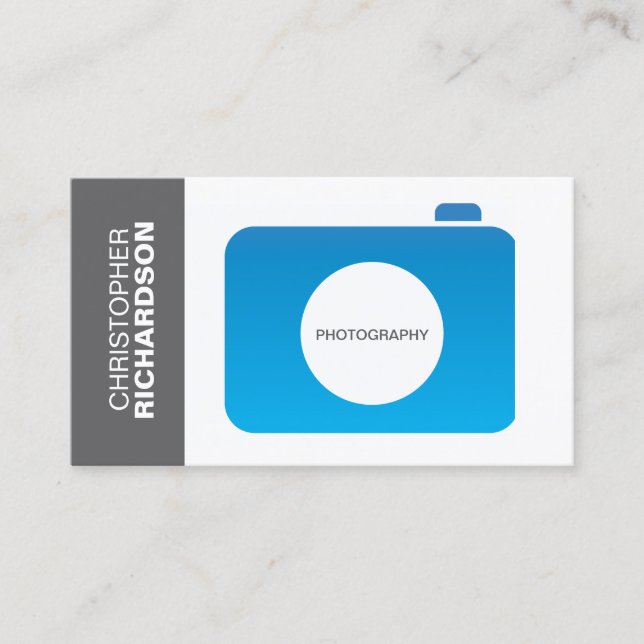 BLUE/GRAY CAMERA LOGO Business Card (Front)