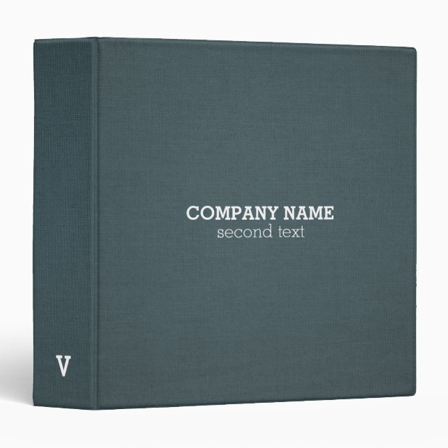 Blue- Gray Canvas 3 Ring Binder (Front/Spine)