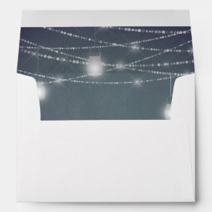 Blue Gray Chalkboard & Mason Jar String Lights Envelope