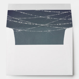 Blue Gray Chalkboard & White String Lights Envelope