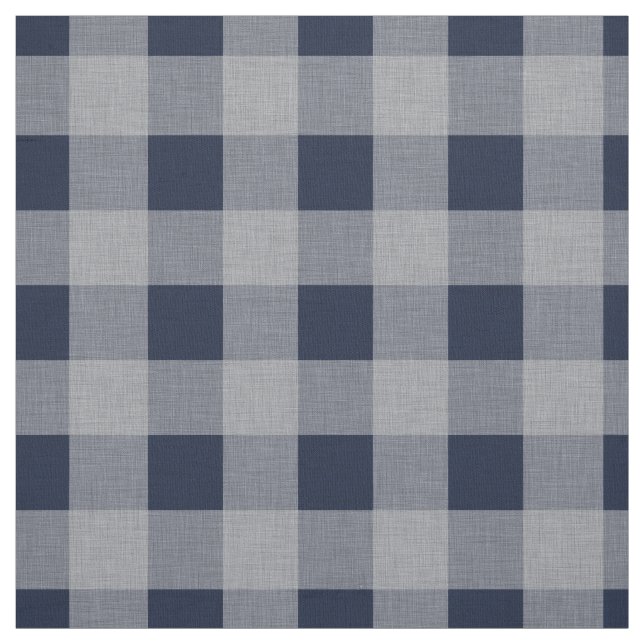 Blue Gray Checked Pattern | Lumberjack Plaid Fabric (Swatch)