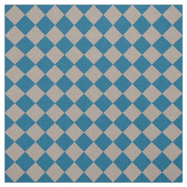 Blue Gray Checker Diamond Pattern Fabric (Swatch)