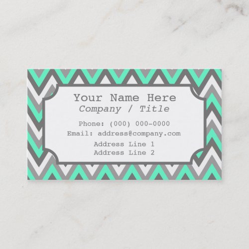 Blue Gray Chevron Label Business Card