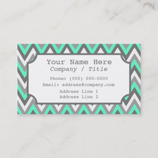 Customizable Blue Gray Chevron Label Business Card