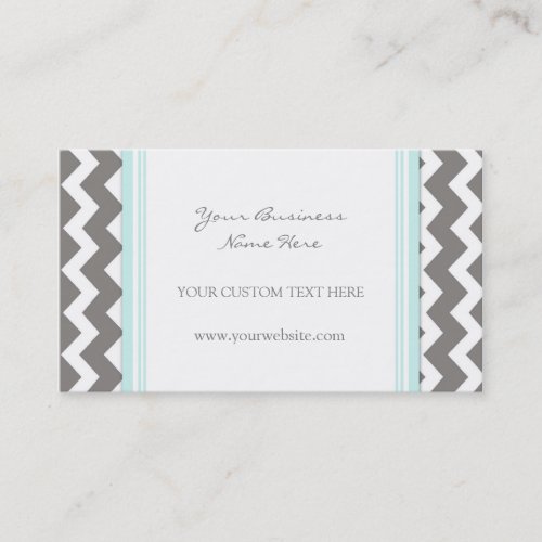 Blue Gray Chevron Retro Business Cards