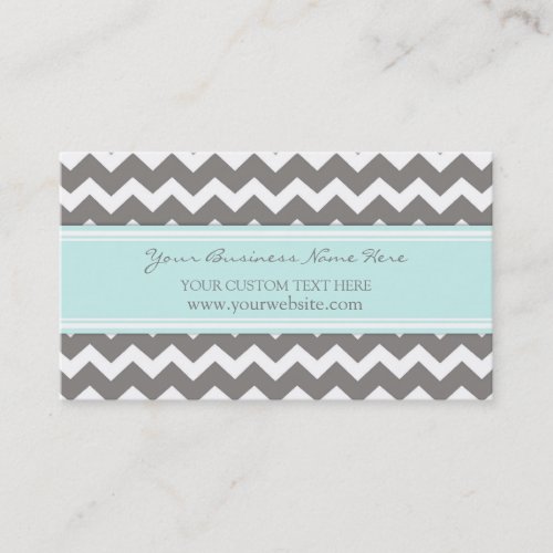 Blue Gray Chevron Retro Business Cards