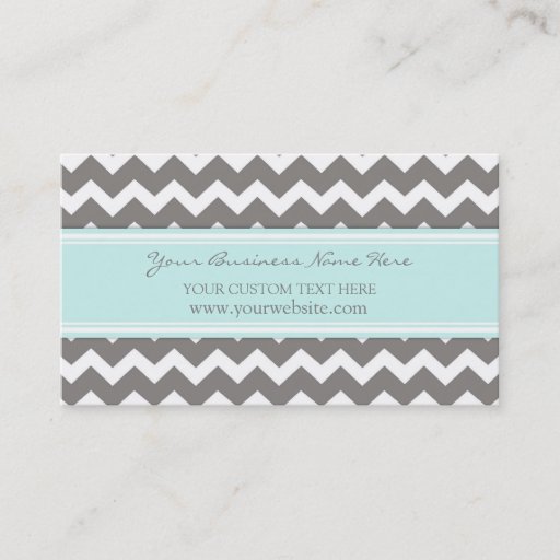 Customizable Blue Gray Chevron Retro Business Cards