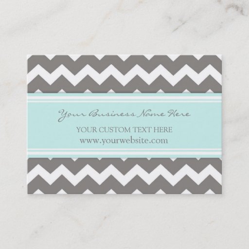 Customizable Blue Gray Chevron Retro Business Cards