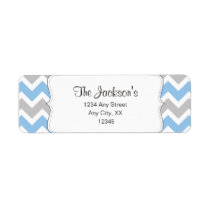 Blue Gray Chevron return address or shower favor Label