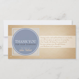 Blue Gray Circle Square Tags Sympathy Thank you P Card