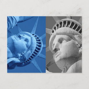 Blue Gray Close-up Statue of Liberty Postcard